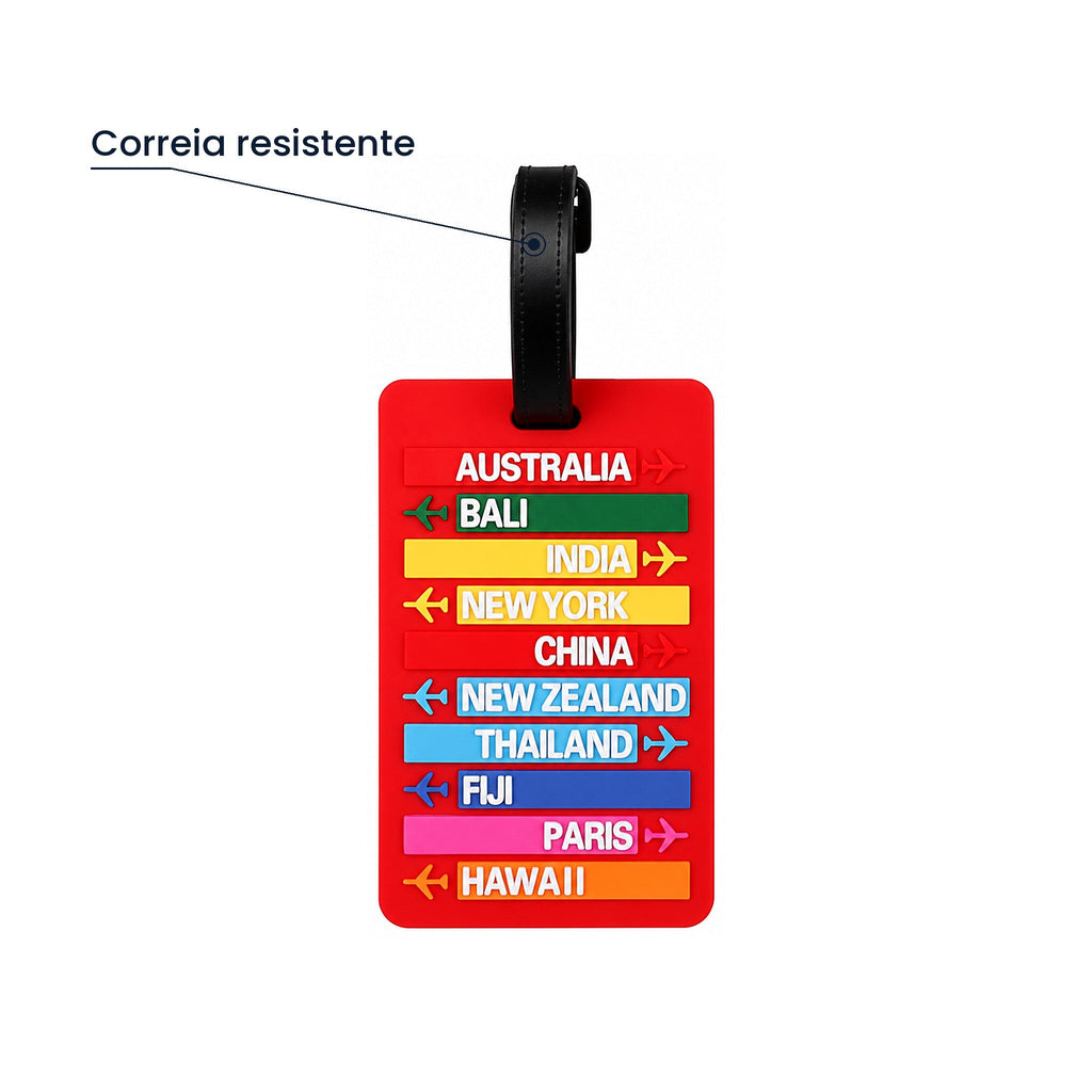 Identificador de mala vermelho com indicação da correia resistente