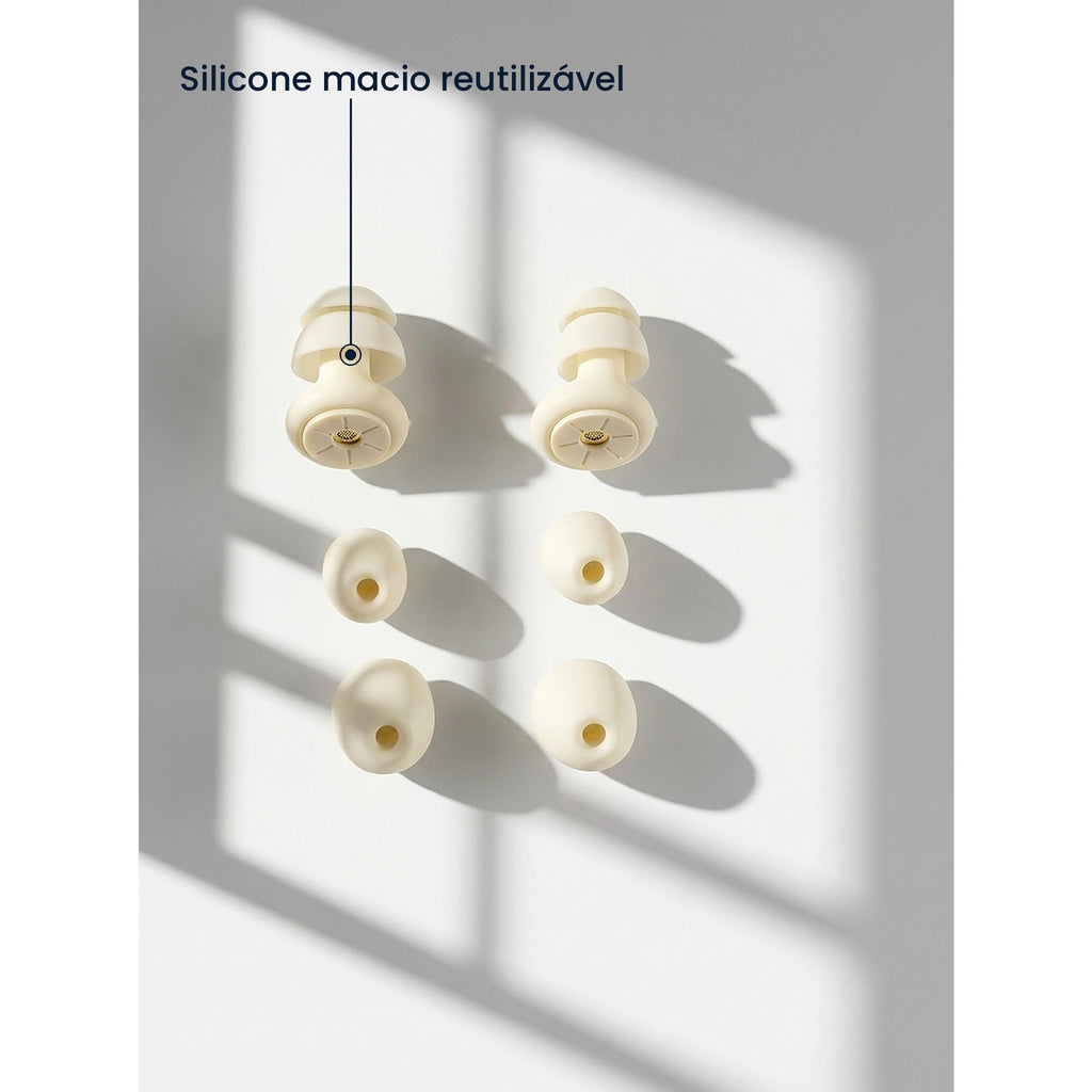 Tampões de ouvido OPEIIN bege com indicação de silicone macio reutilizável