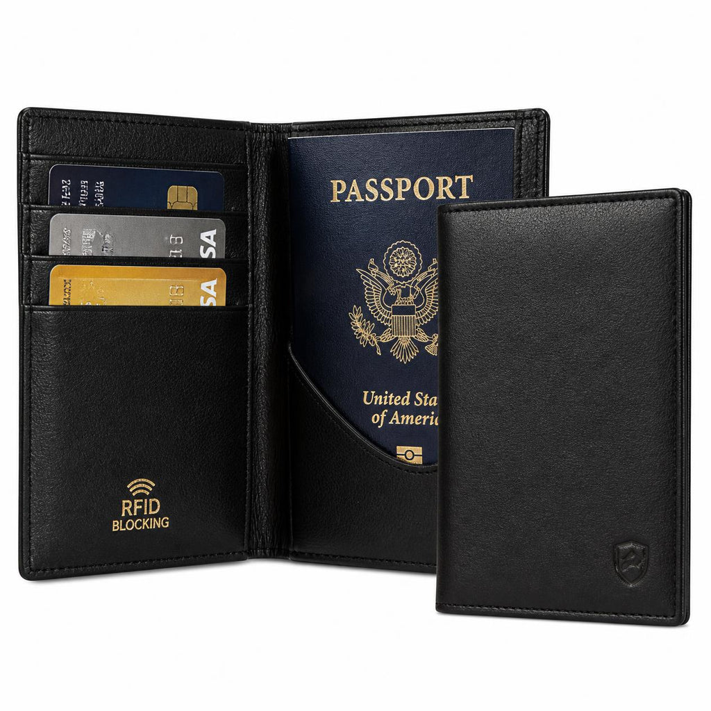 Passport Travel Wallet (Leather, RFID Blocking)