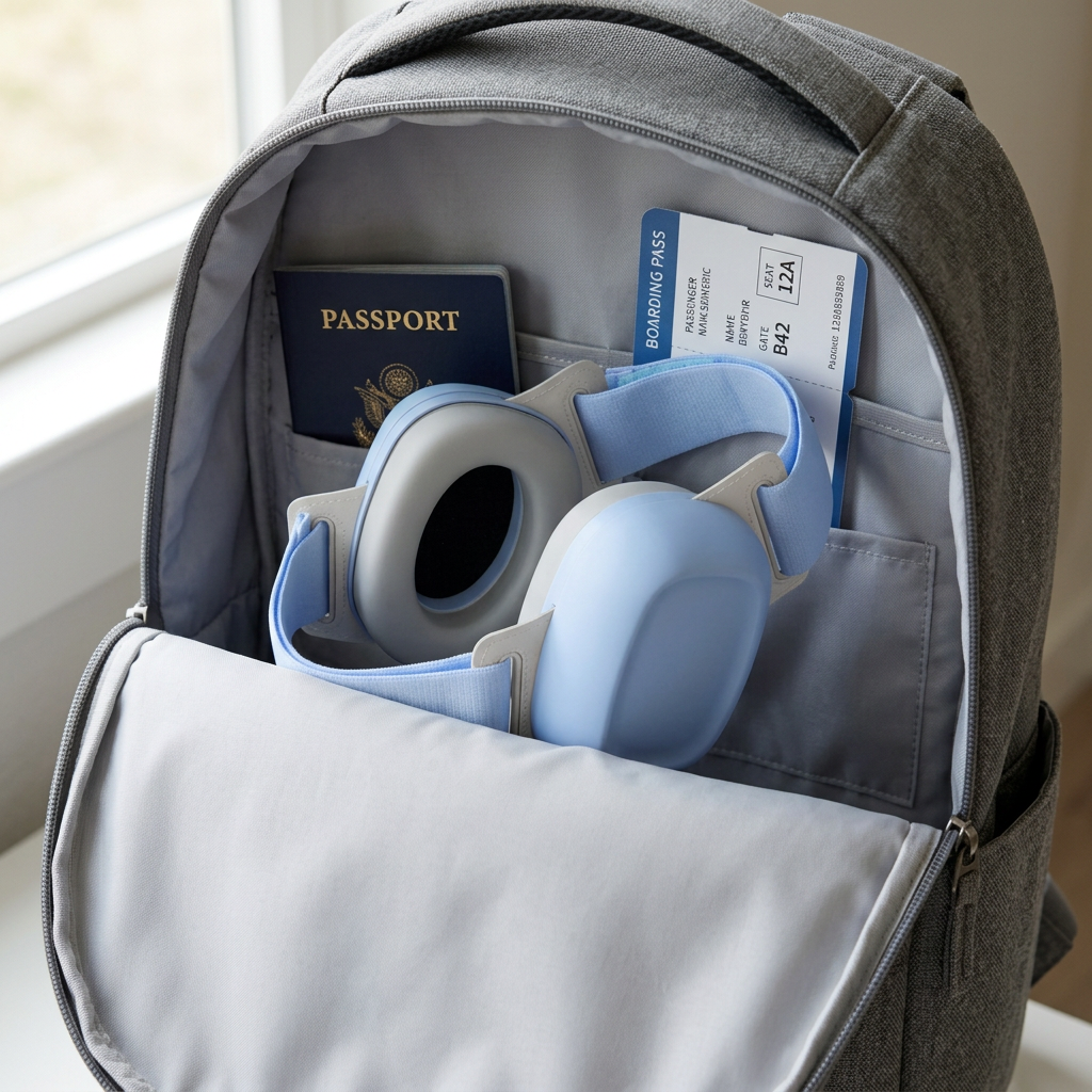 Como guardar o KID-FI - auscultadores arrumados na mochila de viagem