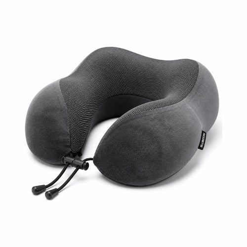Almofada de Pescoço para Viagem sem Capuz Cinzento - fundo estúdio
