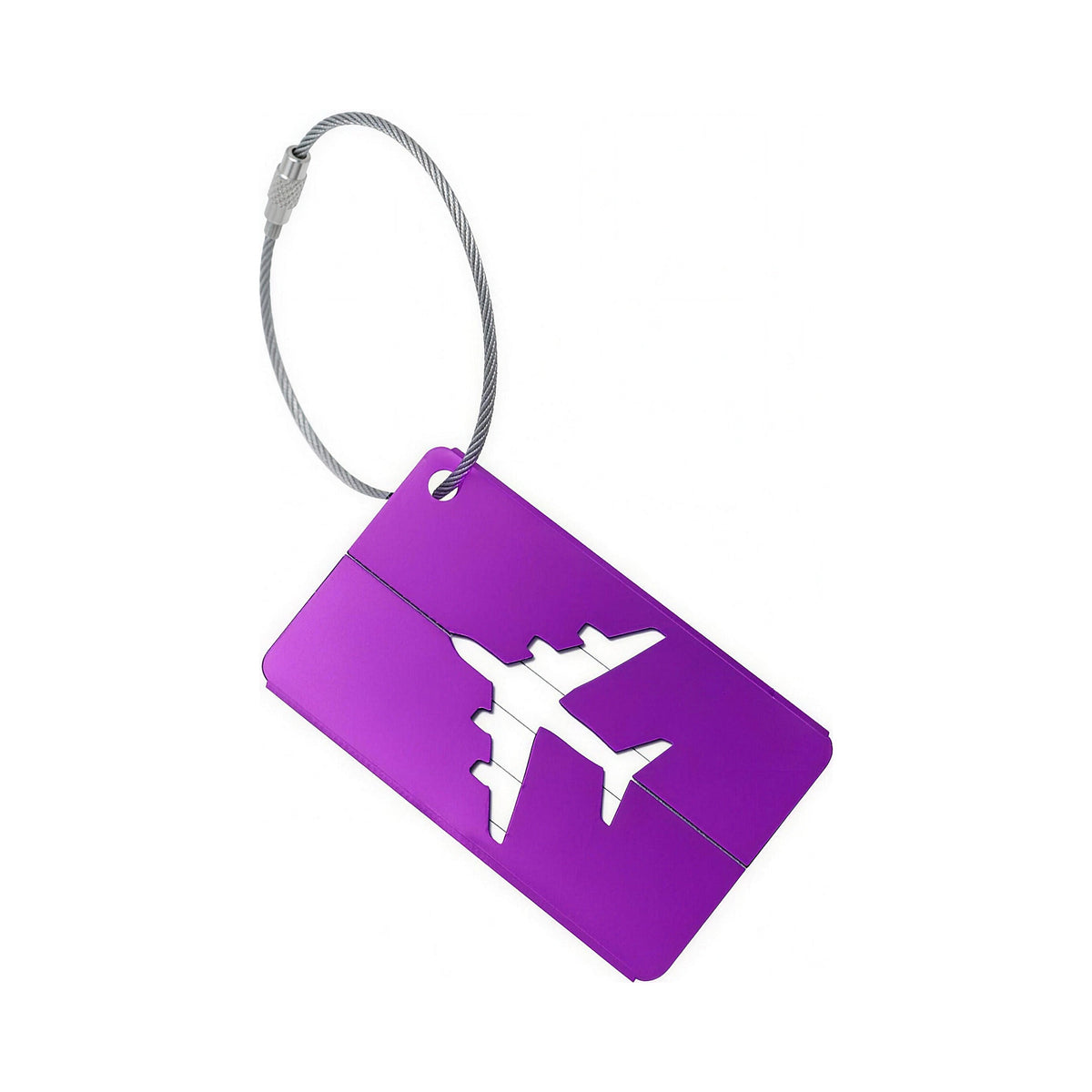 Etiqueta de Bagagem em Alumínio Roxo